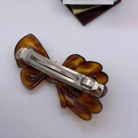 Made in France VTG Barrette French Tortoise Hair Clip - Picture 2 of 4